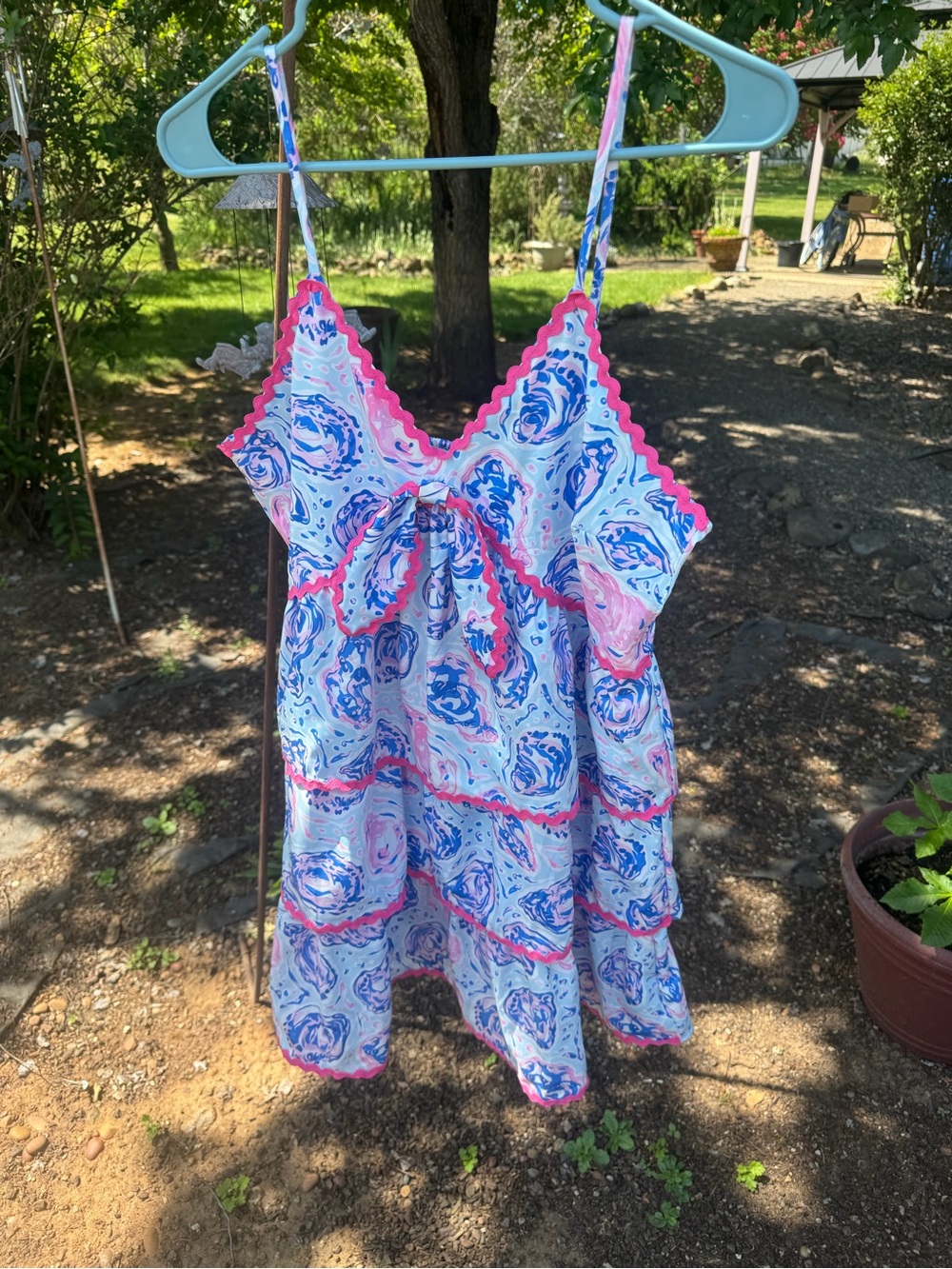 Simply Southern Light Blue & Pink Feminine Sundress